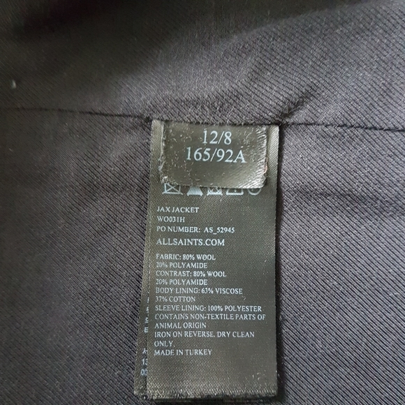 All Saints Jax Wool Blend Draped Coat Burgundy Sz 8 - Picture 16 of 16